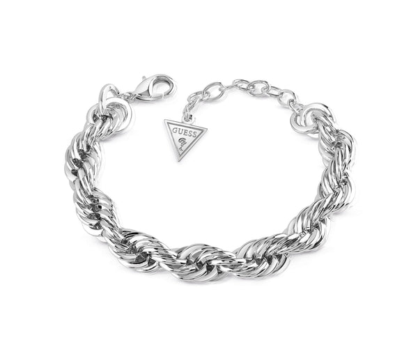 DREAM GIRL Rhodium plated bracelet features a twisted and sparkle chain