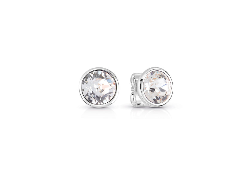 Rose gold plated studs earrings featuring clear round Swarovski® crystals