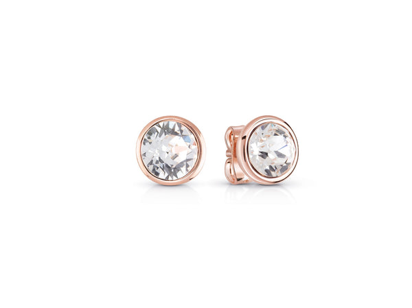 Rose gold plated studs earrings featuring clear round Swarovski® crystals