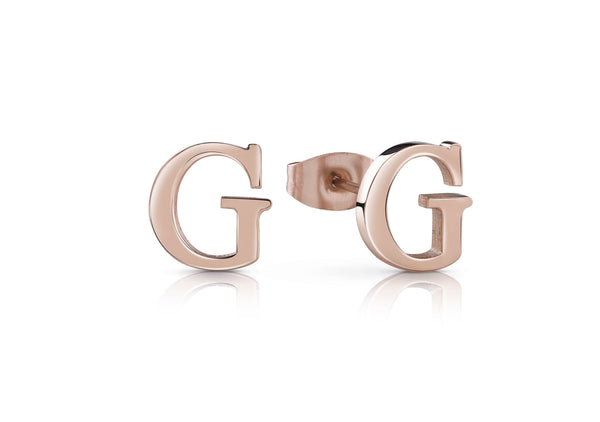YOUTH TONIC GUESS Rose Gold G-letter Stud Earrings