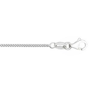 Real Silver Curb Pendant Chain Rhodium Finish
