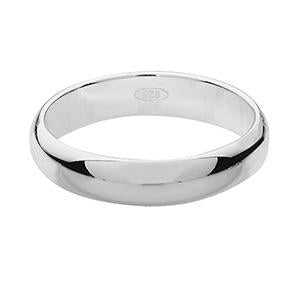 Real Silver Wedding Bands D Shape 4mm