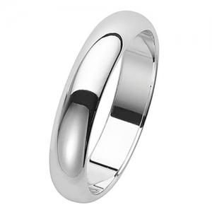 Real Silver Wedding Bands D Shape 4mm