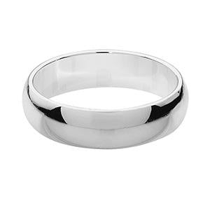Real Silver Wedding Bands D shape 5mm