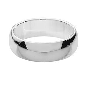 Real Silver Wedding Bands D shape 6mm