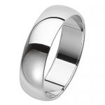Real Silver Wedding Bands D shape 6mm