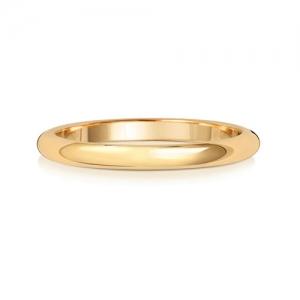 9ct Gold Wedding Band D Shape 2mm