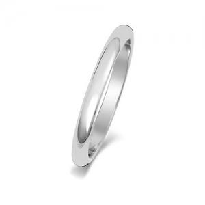 Real Platinum Wedding Rings D Shape 2mm