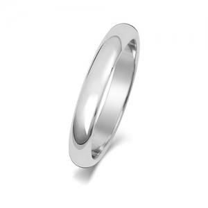 Real Platinum Wedding rings D Shape 3mm