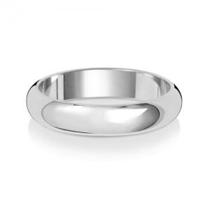 Real Platinum Wedding Rings D Shape 4mm